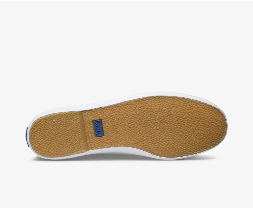 Slip Ons Keds Femme Blanche - Champion Slip On Cuir - 671-YIABNS